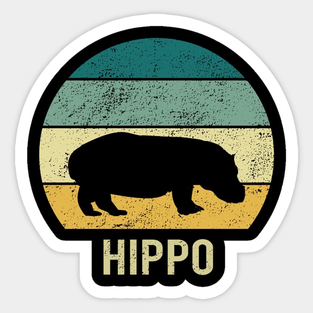 Hippo At Sunset A Gift For Hippo Lovers Sticker by MerchAndrey